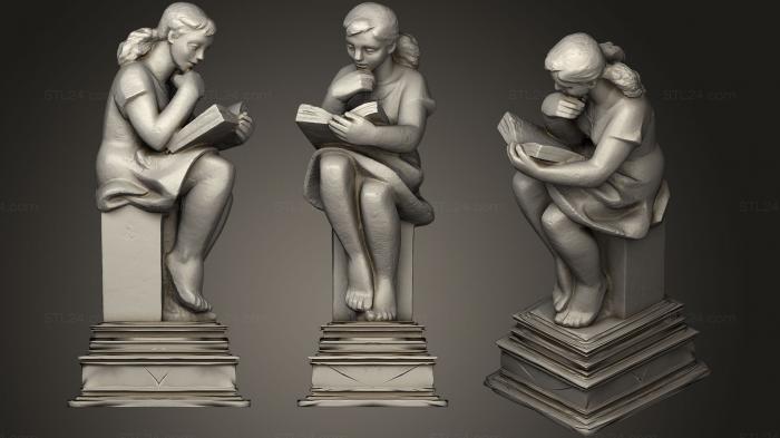 Статуи античные и исторические (Статуя 90 Читающая девушка, STKA_1541) 3D модель для ЧПУ станка